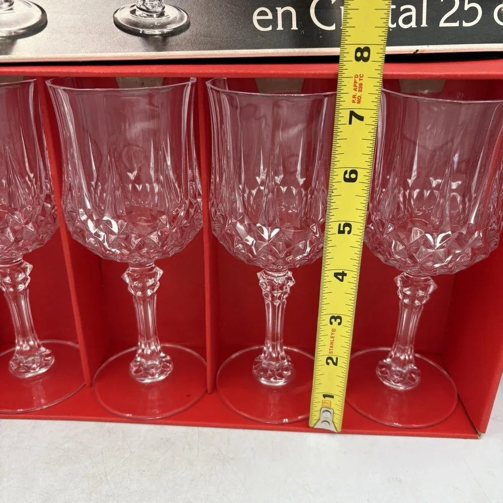 Cristal d'Arques Durand Stemglasses Lead Crystal 25 cl 6 Longchamp No‎ 2 Vintage